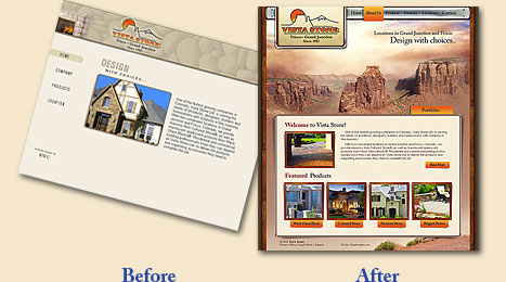 Website Before and After samples from Envision Web Solutions in Centreville Md